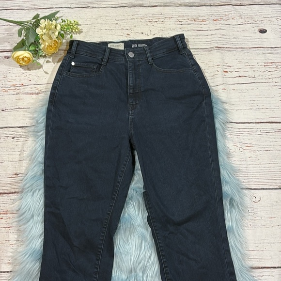 ANTHROPOLOGIE Pilcro Slim Tuck High-Rise Straight-Leg Jeans Womens Dark Blue - Picture 6 of 9